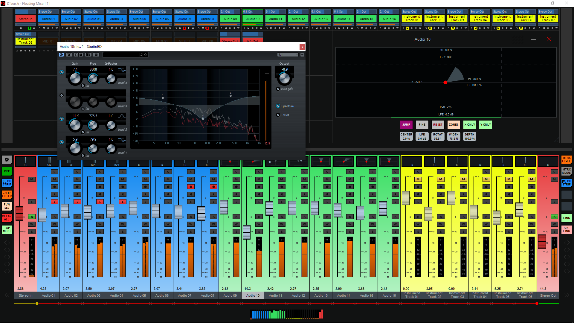 DTouch for Nuendo Floating Mixer